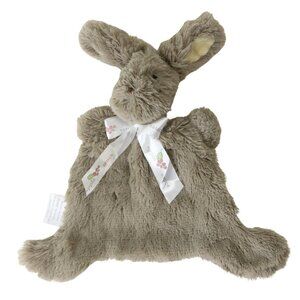 Apple Sauce Flat Nummy Gray Bunny Lovey Plush Toy Security Blanket